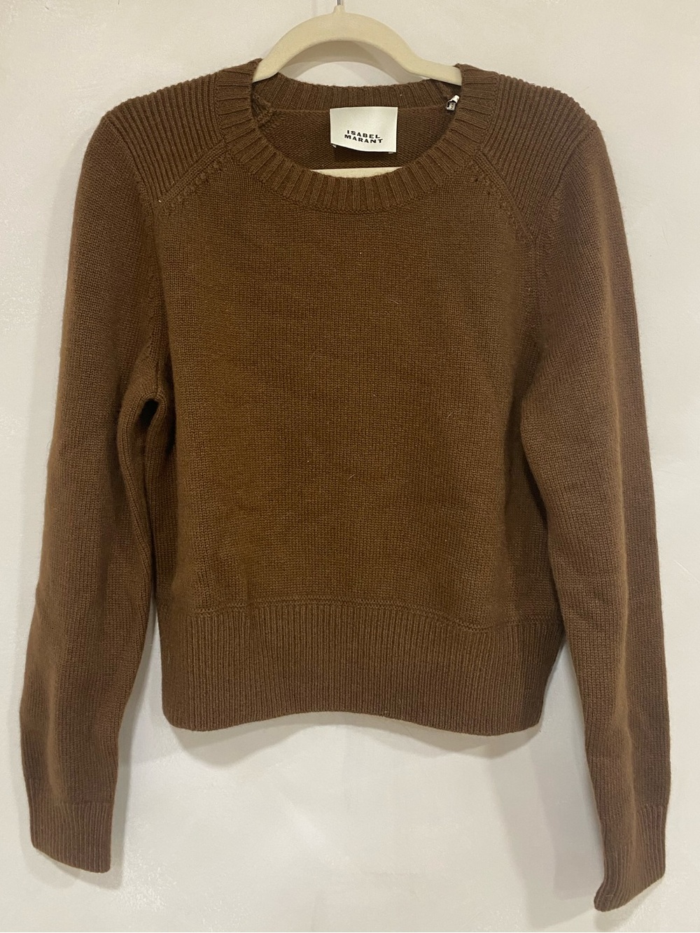 Isabel Marant CORNELIA Crewneck Sweater Chocolate Brown Tan Size 38 (US Size 6)